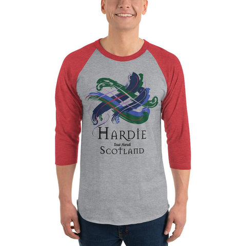 Image of Clan Hardie Tartan Scottish Sleeve Baseball Tee