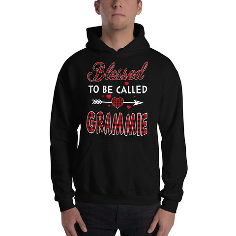 Image of Blessed To Be Called Grammie-Red Tartan Plaid Grandma Christmas Hooded Sweatshirt