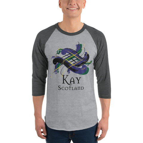 Image of Clan Kay Tartan Scottish Sleeve Baseball Tee