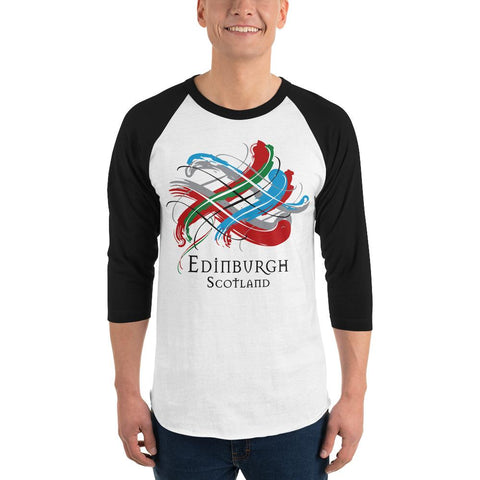 Image of Clan Edinburgh Scotland Tartan Scottish Sleeve Baseball Tee