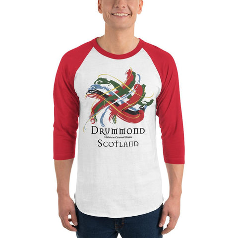 Image of Clan Drummond Tartan Scottish Sleeve Baseball Tee