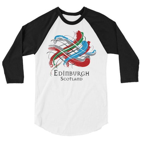 Image of Clan Edinburgh Scotland Tartan Scottish Sleeve Baseball Tee