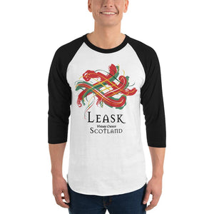 Clan Leask Tartan Scottish Sleeve Baseball Tee