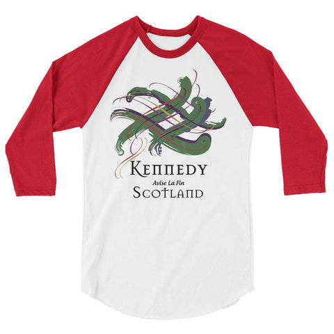 Image of Clan Kennedy Tartan Scottish Sleeve Baseball Tee