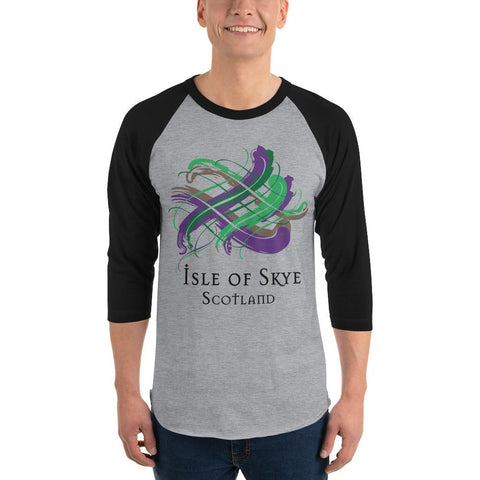 Image of Clan Isle of Skye Tartan Scottish Sleeve Baseball Tee