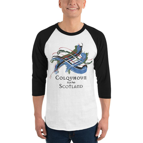 Image of Clan Colquhoun Tartan Scottish Sleeve Baseball Tee