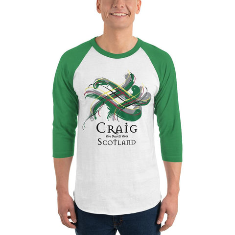 Image of Clan Craig Tartan Scottish Sleeve Baseball Tee