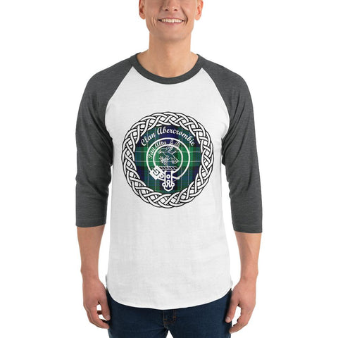 Image of Abercrombie Scottish Clan Tartan Crest Badge Sleeve Baseball Tee