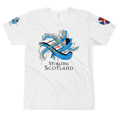 Image of Clan Stirling Tartan Scottish T-Shirt