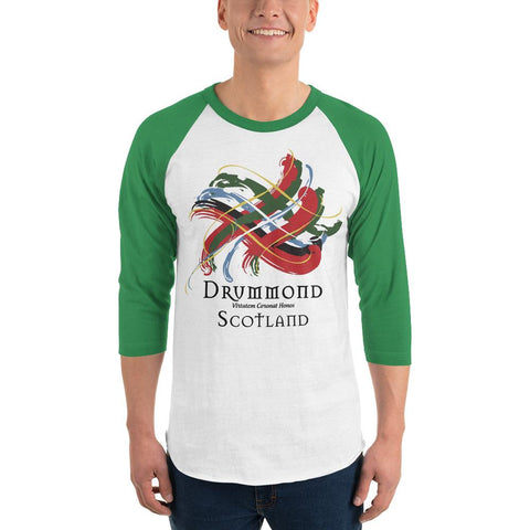 Image of Clan Drummond Tartan Scottish Sleeve Baseball Tee