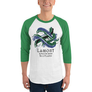 Clan Lamont Tartan Scottish Sleeve Baseball Tee