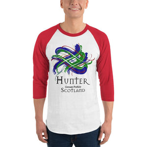 Clan Hunter Tartan Scottish Sleeve Baseball Tee