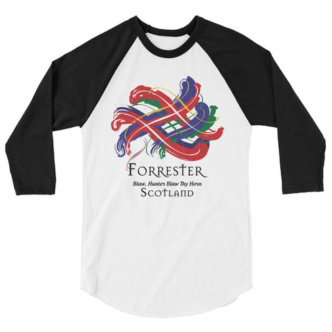 Image of Clan Forrester Tartan Scottish Sleeve Baseball Tee