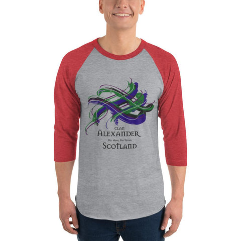 Image of Clan Alexander Tartan Scottish Sleeve Baseball Tee