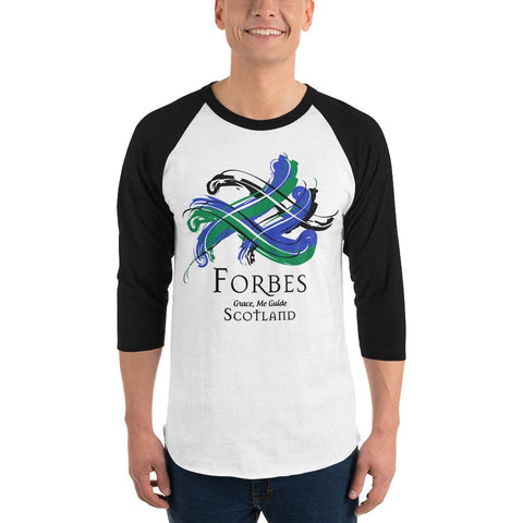 Image of Clan Forbes Classic Tartan Scottish Sleeve Baseball Tee