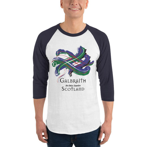 Image of Clan Galbraith Tartan Scottish Sleeve Baseball Tee