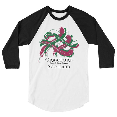 Image of Clan Crawford Tartan Scottish Sleeve Baseball Tee