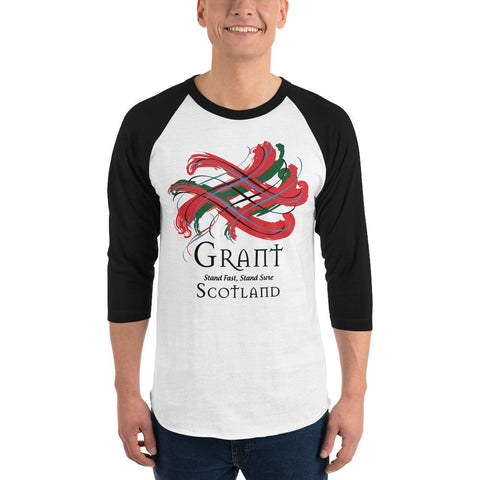 Image of Clan Grant Tartan Scottish Sleeve Baseball Tee