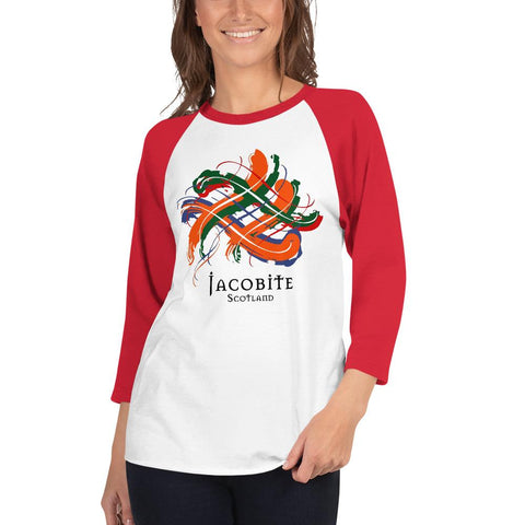 Image of Clan Jacobite Tartan Scottish Sleeve Baseball Tee