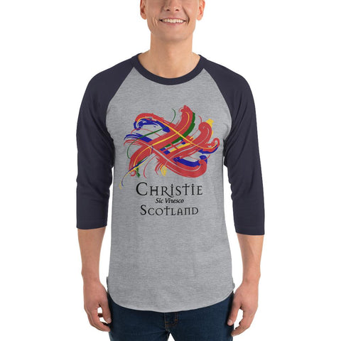 Image of Clan Christie Tartan Scottish Sleeve Baseball Tee