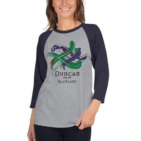 Image of Clan Duncan Tartan Scottish Sleeve Baseball Tee