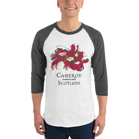 Image of Clan Cameron Tartan Scottish Sleeve Baseball Tee