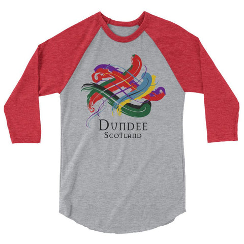 Image of Clan Dundee Scotland Tartan Scottish Sleeve Baseball Tee