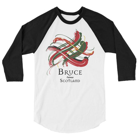 Image of Clan Bruce Tartan Scottish Sleeve Baseball Tee