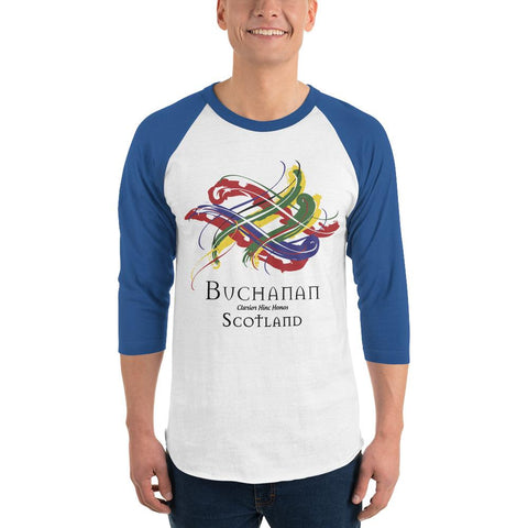 Image of Clan Buchanan Tartan Scottish Sleeve Baseball Tee