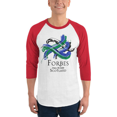 Image of Clan Forbes Classic Tartan Scottish Sleeve Baseball Tee