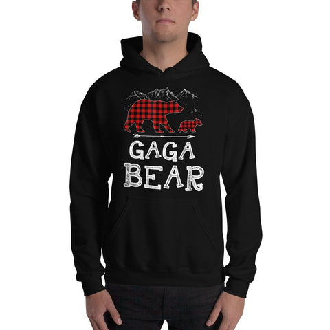 Image of Gaga Bear Christmas Pajama Tartan Red Plaid Buffalo Family Gifts Christmas Hooded Sweatshirt