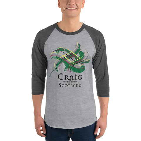 Image of Clan Craig Tartan Scottish Sleeve Baseball Tee