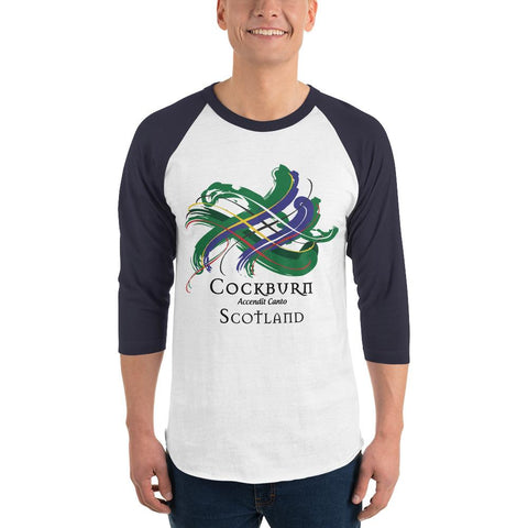 Image of Clan Cockburn Tartan Scottish Sleeve Baseball Tee