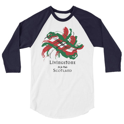 Image of Clan Livingstone Tartan Scottish Sleeve Baseball Tee