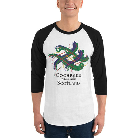 Image of Clan Cochrane Tartan Scottish Sleeve Baseball Tee