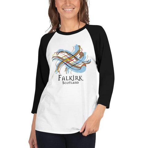 Image of Clan Falkirk Scotland Tartan Scottish Sleeve Baseball Tee