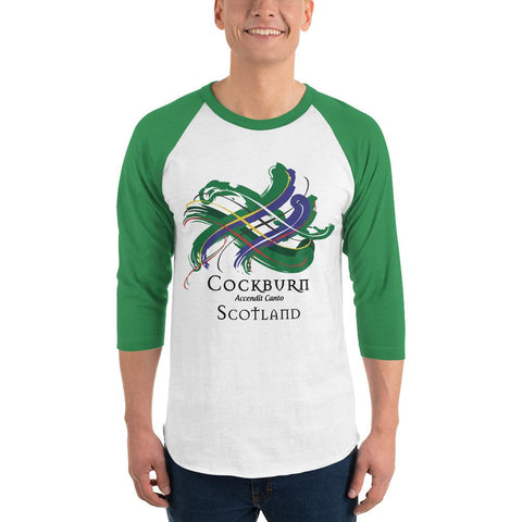 Image of Clan Cockburn Tartan Scottish Sleeve Baseball Tee