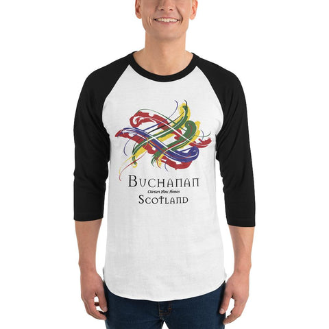 Image of Clan Buchanan Tartan Scottish Sleeve Baseball Tee