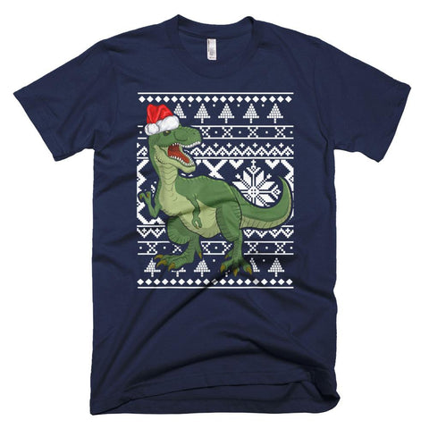 Image of Kids Dinosaur Xmas Hat Santa Season Ugly Gift Christmas T-Shirt