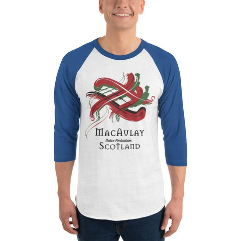 Image of Clan MacAulay Tartan Scottish Sleeve Baseball Tee