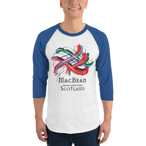 Image of Clan MacBean Tartan Scottish Sleeve Baseball Tee