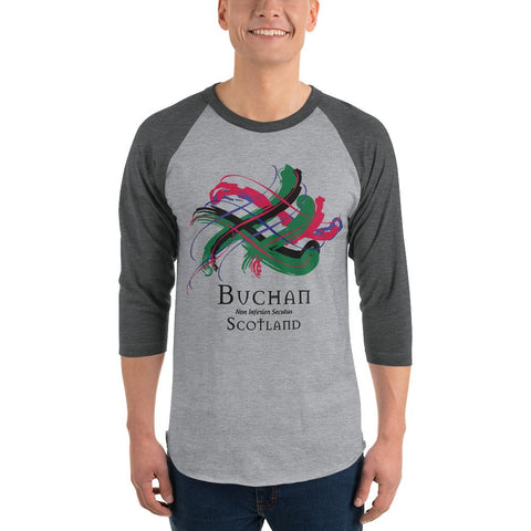 Image of Clan Buchan Tartan Scottish Sleeve Baseball Tee