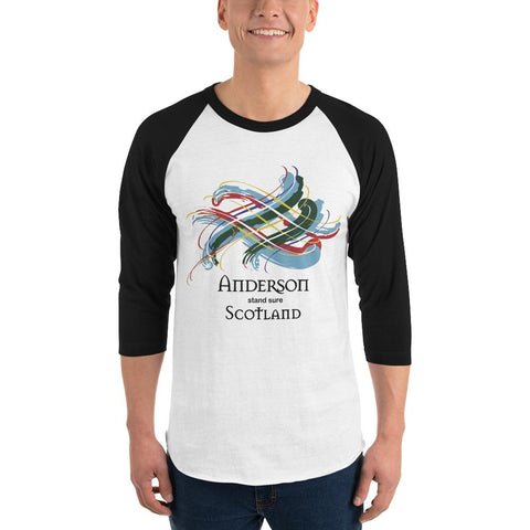 Image of Clan Anderson Tartan Scottish Sleeve Baseball Tee