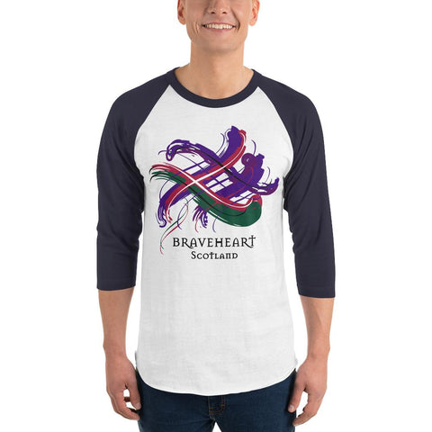 Image of Clan Braveheart Tartan Scottish Sleeve Baseball Tee