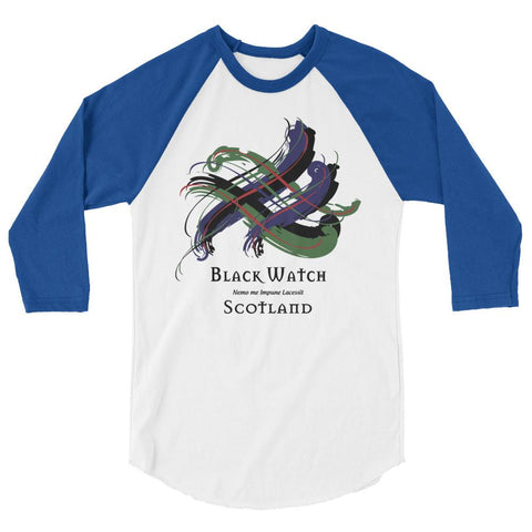 Image of Clan Black Watch Tartan Sottish Sleeve Baseball Tee