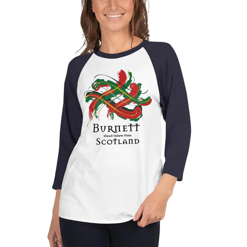 Image of Clan Burnett Tartan Scottish Sleeve Baseball Tee