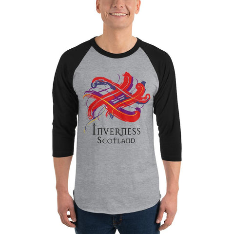 Image of Clan Inverness Tartan Scottish Sleeve Baseball Tee