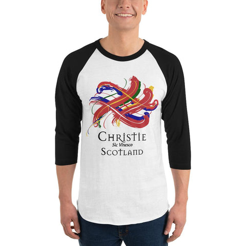 Image of Clan Christie Tartan Scottish Sleeve Baseball Tee