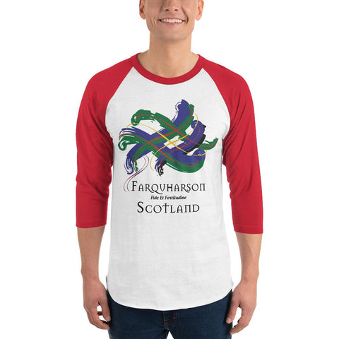 Image of Clan Farquharson Tartan Scottish Sleeve Baseball Tee