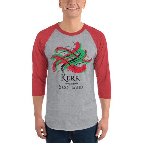 Image of Clan Kerr Tartan Scottish Sleeve Baseball Tee